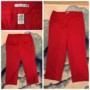 Dalia Collection Size 14 Red Casual Chino Ankle Pants